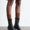 Stretch-Leder-Stiefeletten