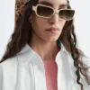 Markante rechteckige Sonnenbrille