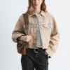 Kurze, überfärbte Jeansjacke