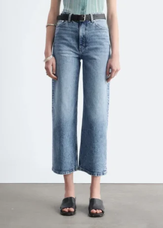 Kurze Wide-Leg-Jeans