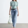 Kurze Wide-Leg-Jeans