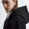 Kurzer Scuba-Hoodie mit Reißverschluss