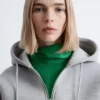 Kurzer Scuba-Hoodie mit Reißverschluss
