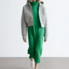 Kurzer Scuba-Hoodie mit Reißverschluss