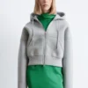 Kurzer Scuba-Hoodie mit Reißverschluss