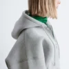 Kurzer Scuba-Hoodie mit Reißverschluss