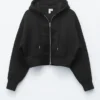 Kurzer Scuba-Hoodie mit Reißverschluss