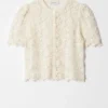 Kurzärmelige Häkel-Cardigan