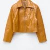 Lackleder-Bikerjacke