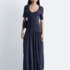 Langes Jersey-Maxikleid