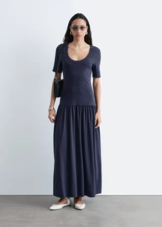 Langes Jersey-Maxikleid