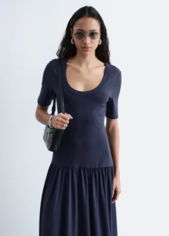 Langes Jersey-Maxikleid