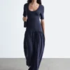 Langes Jersey-Maxikleid