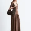 Langes Jersey-Maxikleid
