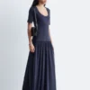 Langes Jersey-Maxikleid