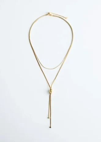 Lariat-Halskette mit Knotendetail