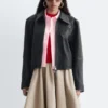 Leder-Bikerjacke