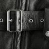 Leder-Bikerjacke mit Gürtel