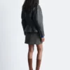 Leder-Bikerjacke mit Gürtel