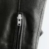 Leder-Bikerjacke mit Gürtel