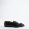 Leder-Loafer mit eckiger Spitze