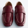Leder-Loafer mit eckiger Spitze