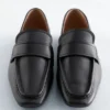 Leder-Loafer mit eckiger Spitze