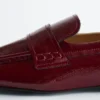 Leder-Loafer mit eckiger Spitze