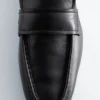 Leder-Loafer mit eckiger Spitze
