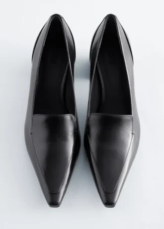 Leder-Loafer-Pumps