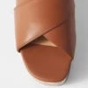 Leder-Sandalen mit Keilabsatz