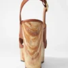 Leder-Sandalen mit Keilabsatz