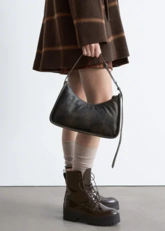 Leder-Schultertasche