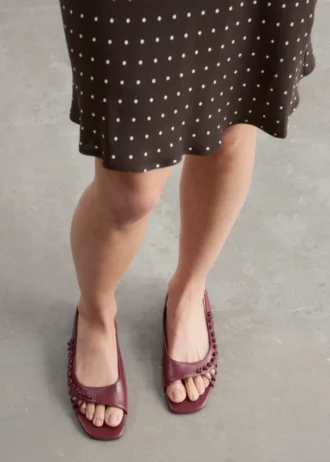Leder-Slingback-Sandalen