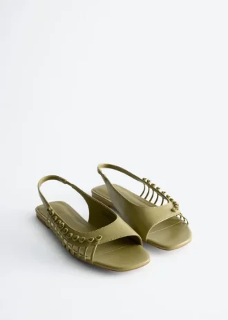 Leder-Slingback-Sandalen