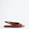 Leder-Slingback-Sandalen