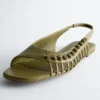 Leder-Slingback-Sandalen