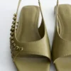 Leder-Slingback-Sandalen