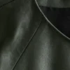 Leder-Top mit gedrehter Schulter