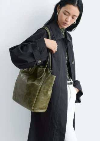Leder-Tragetasche mit Schnallenriemen