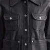 Lederjacke mit aufgesetzten Taschen