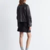 Lederjacke mit aufgesetzten Taschen