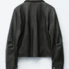 Lederjacke mit aufgesetzten Taschen