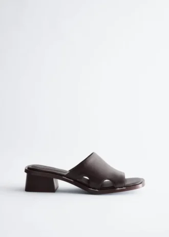 Ledersandalen mit Blockabsatz