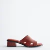 Ledersandalen mit Blockabsatz