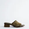 Ledersandalen mit Blockabsatz