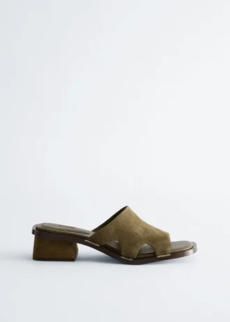 Ledersandalen mit Blockabsatz