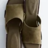 Ledersandalen mit Blockabsatz