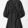 Leinen-Wickel-Minikleid