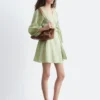 Leinen-Wickel-Minikleid